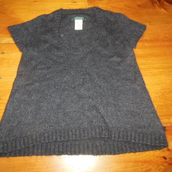 CARTONNIER XS Charcoal Kid Mohair Scoop Neck Sweater SS - Picture 2 of 5